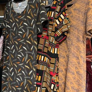 Three 2xl Lularoe ‘Carly dresses gently used , fall colors, great price